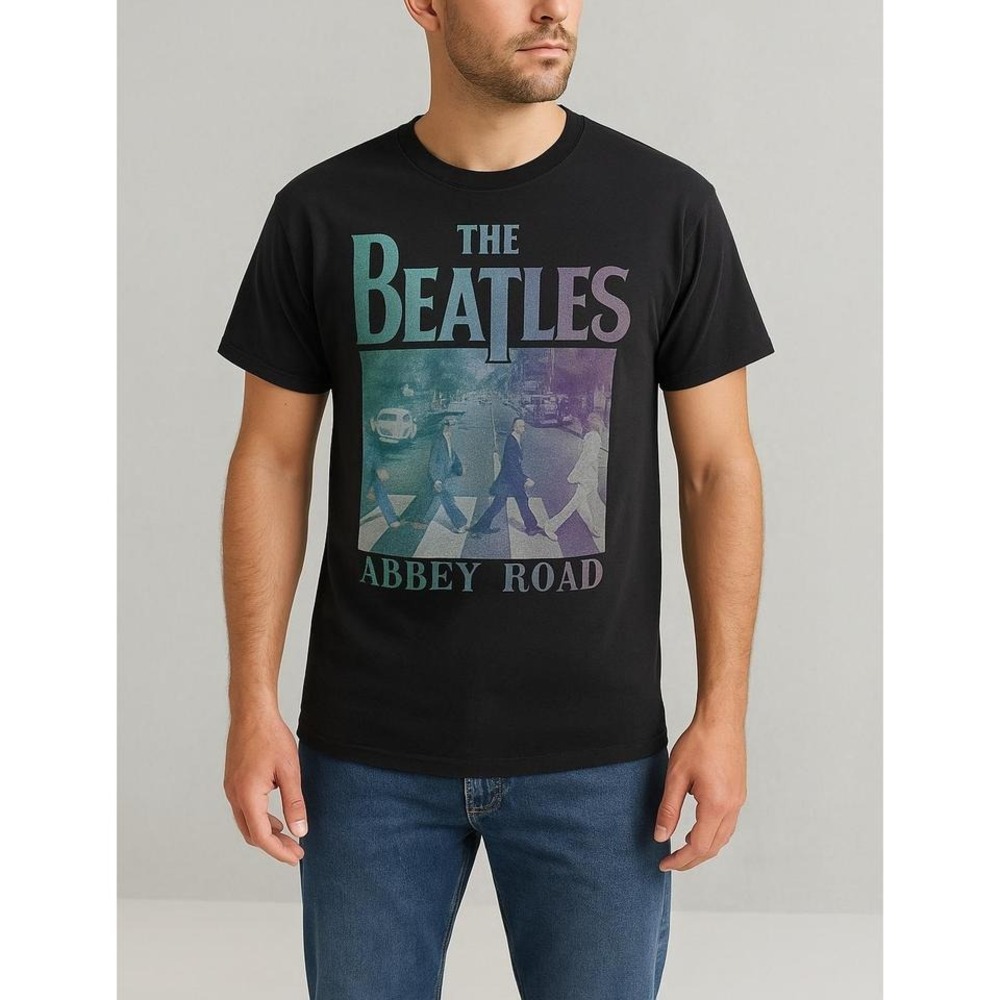 The Beatles Abbey Road Graphic Tee Black‎ T-Shirt Size XL Band Vintage Style